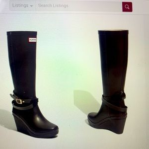 HUNTER Interlaken Wedge Boots. Rain/Snow